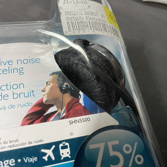 PHILIPS SHN5500 Active Noise Canceling Headphones New Open Box RARE NOB SHN 5500 - Picture 4 of 6